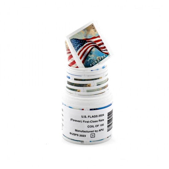 2024 U.S. Flags Forever Stamps Coil of 100 2024 U.S. Flags Forever Stamps Coil of 100